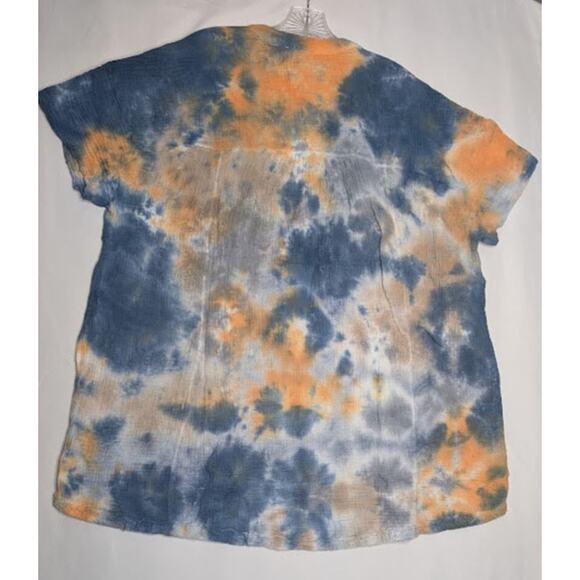 EASEL Womens Hippie BOHO 100% Cotton Tie Dye gauzy tunic Shirt size Large NWT - Picture 6 of 7